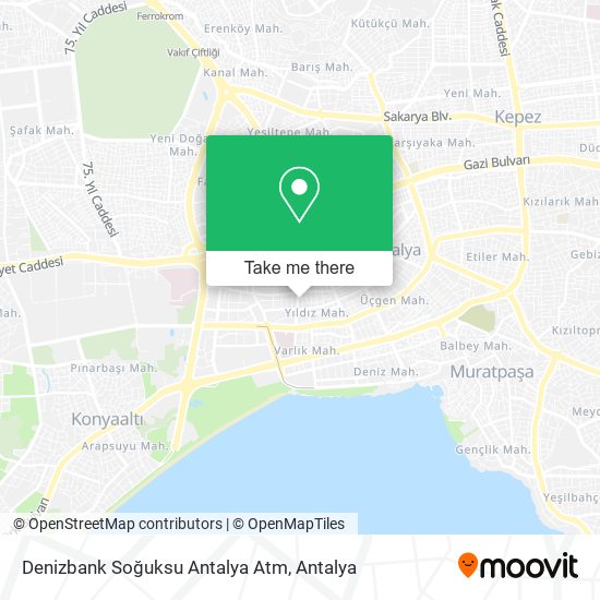 Denizbank Soğuksu Antalya Atm map