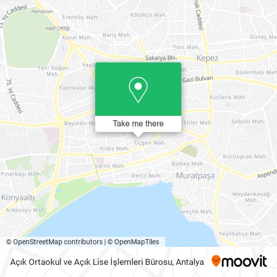 Açık Ortaokul ve Açık Lise İşlemleri Bürosu map