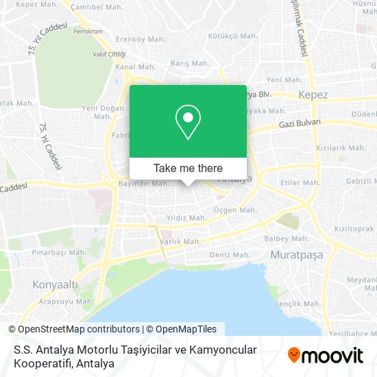S.S. Antalya Motorlu Taşiyicilar ve Kamyoncular Kooperatifi map