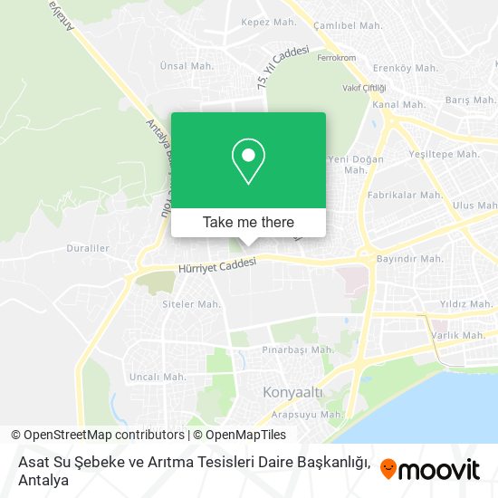 Asat Su Şebeke ve Arıtma Tesisleri Daire Başkanlığı map