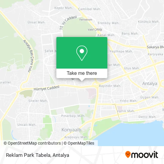 Reklam Park Tabela map