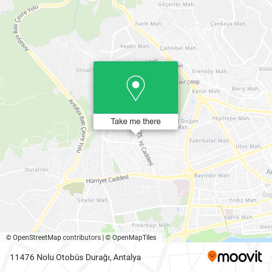 11476 Nolu Otobüs Durağı map