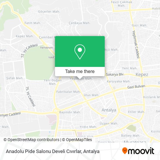 Anadolu Pide Salonu Develi Cıvırlar map