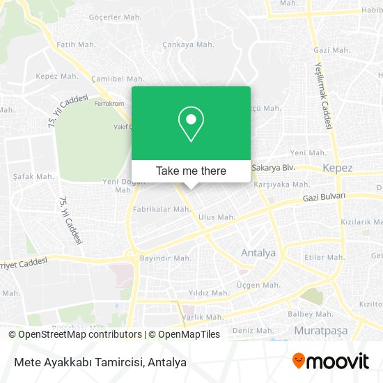 Mete Ayakkabı Tamircisi map