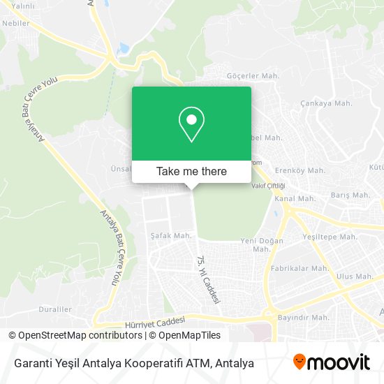 Garanti Yeşil Antalya Kooperatifi ATM map