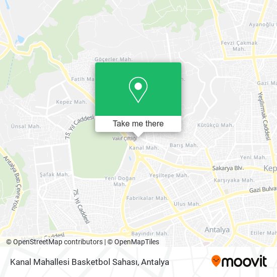 Kanal Mahallesi Basketbol Sahası map