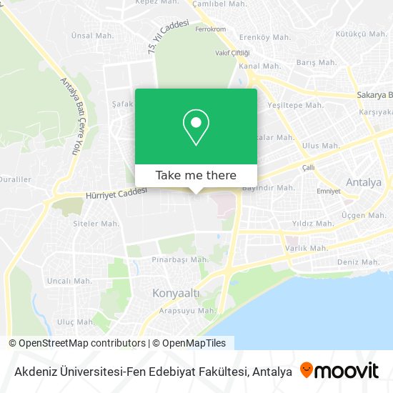 Akdeniz Üniversitesi-Fen Edebiyat Fakültesi map