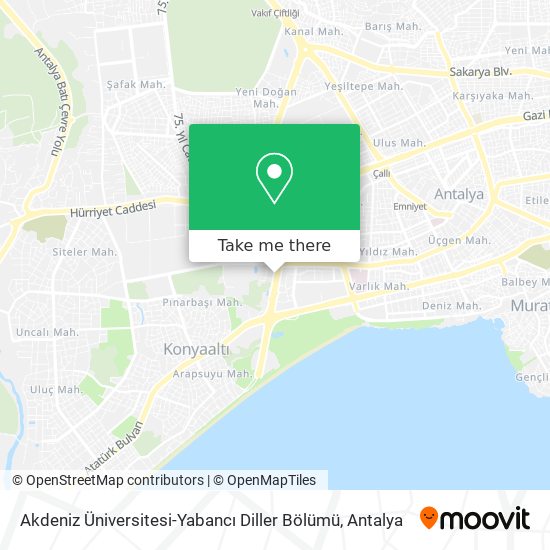 Akdeniz Üniversitesi-Yabancı Diller Bölümü map