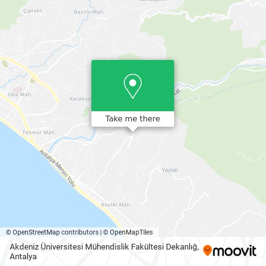 Akdeniz Üniversitesi Mühendislik Fakültesi Dekanlığ map