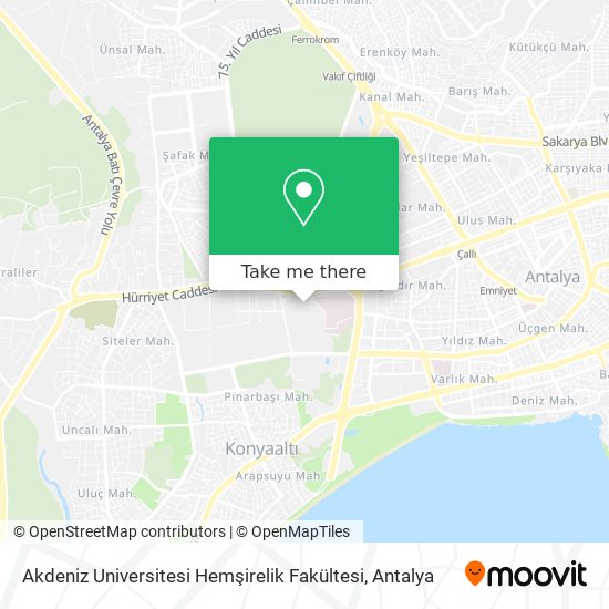 Akdeniz Universitesi Hemşirelik Fakültesi map