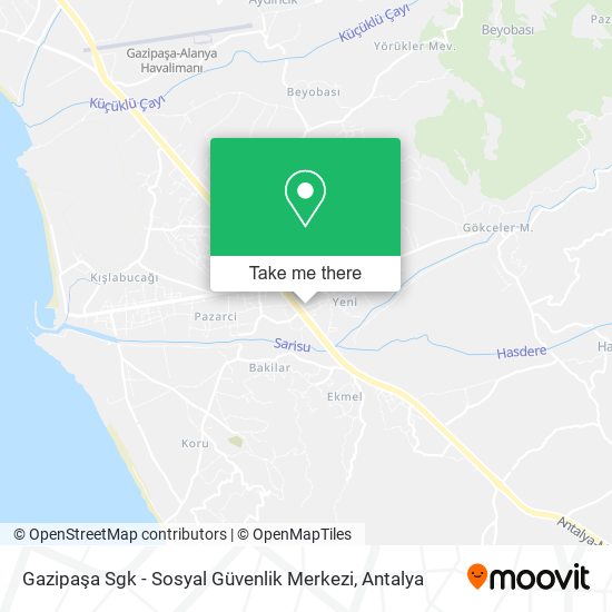 Gazipaşa Sgk - Sosyal Güvenlik Merkezi map