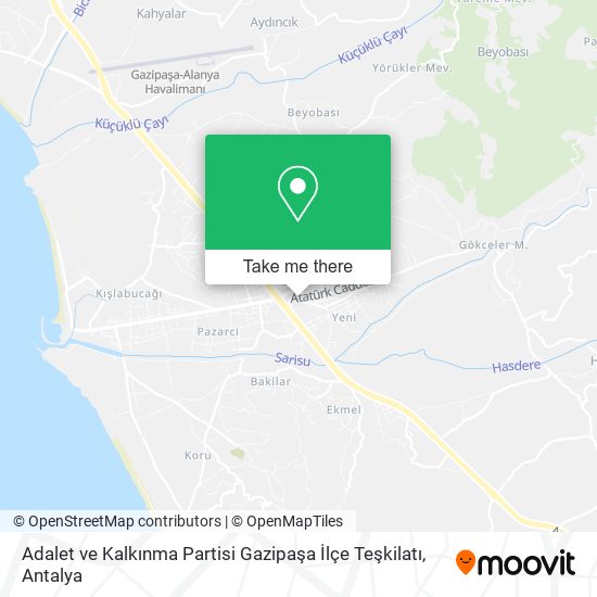 Adalet ve Kalkınma Partisi Gazipaşa İlçe Teşkilatı map