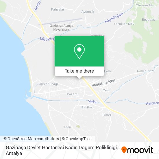 Gazipaşa Devlet Hastanesi Kadın Doğum Polikliniği map