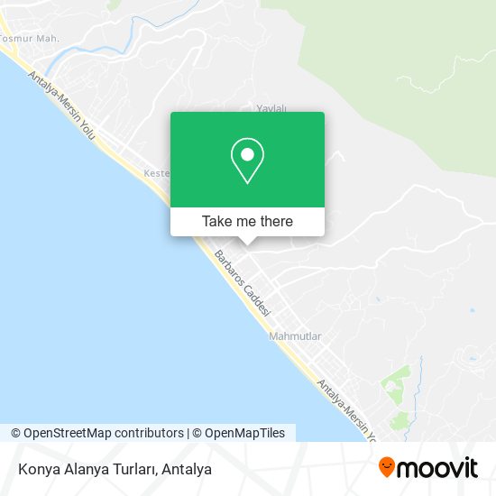 Konya Alanya Turları map