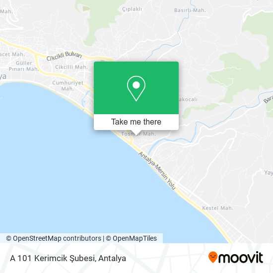 A 101 Kerimcik Şubesi map