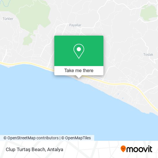 Clup Turtaş Beach map