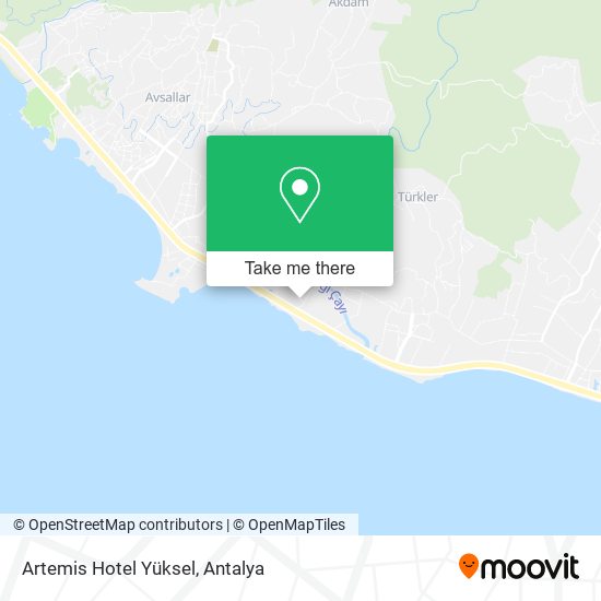 Artemis Hotel Yüksel map