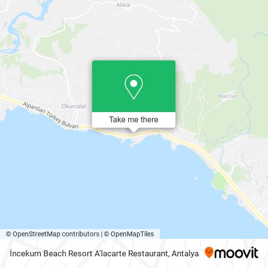 İncekum Beach Resort A'lacarte Restaurant map
