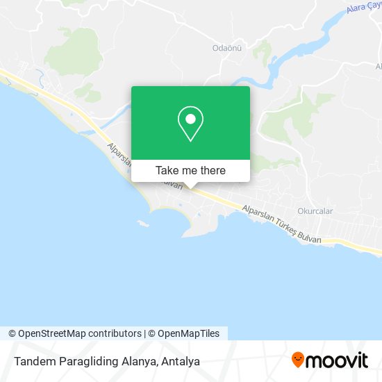 Tandem Paragliding Alanya map