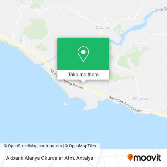 Akbank Alanya Okurcalar Atm map