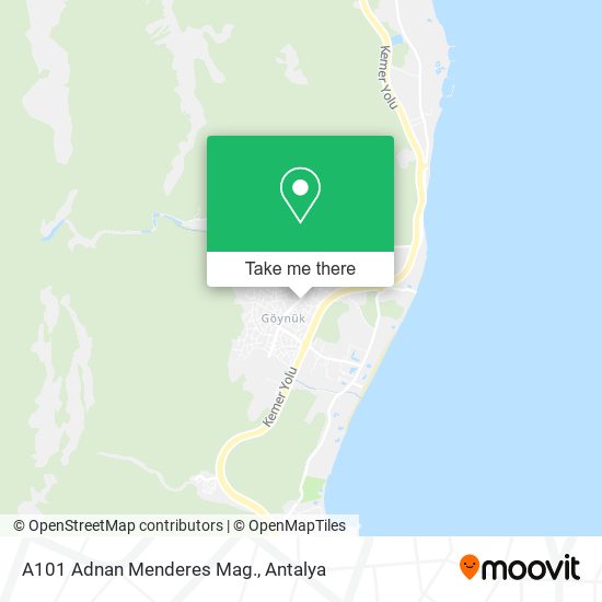 A101 Adnan Menderes Mag. map