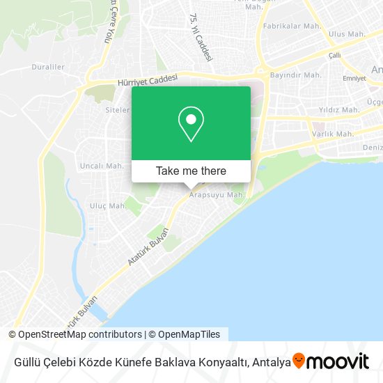 Güllü Çelebi Közde Künefe Baklava Konyaaltı map