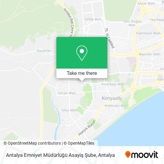 Antalya Emniyet Müdürlüğü Asayiş Şube map