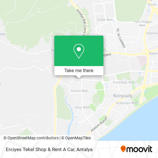 Erciyes Tekel Shop & Rent A Car map