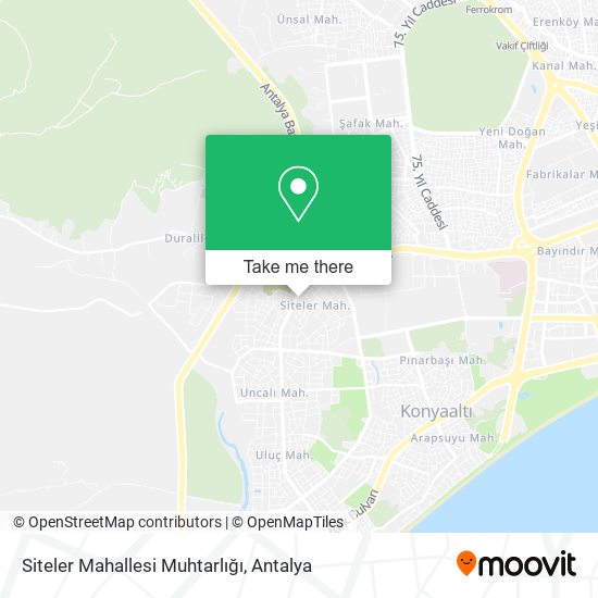 Siteler Mahallesi Muhtarlığı map