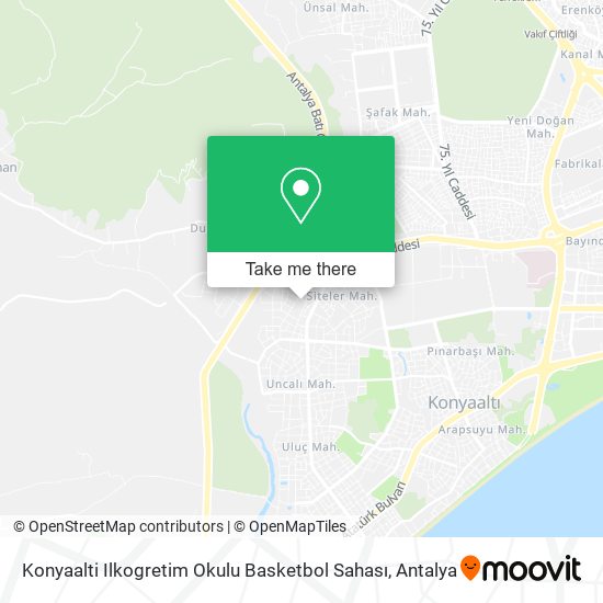 Konyaalti Ilkogretim Okulu Basketbol Sahası map