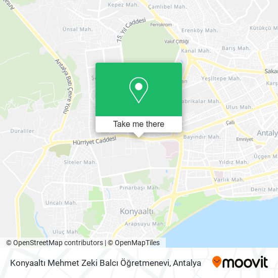 Konyaaltı Mehmet Zeki Balcı Öğretmenevi map