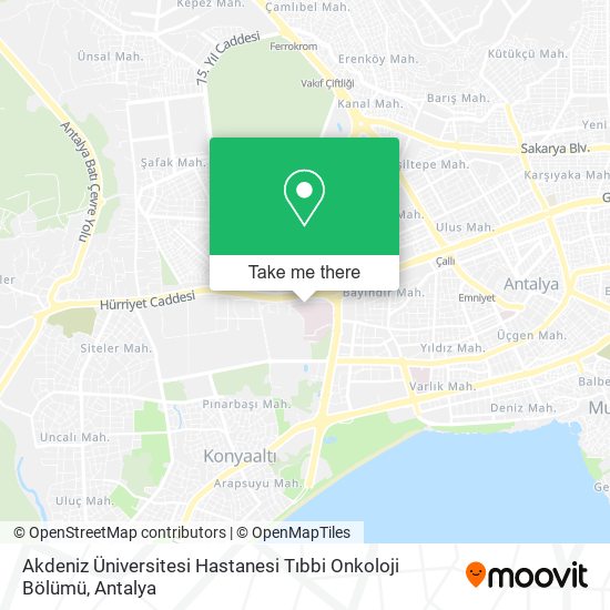 Akdeniz Üniversitesi Hastanesi Tıbbi Onkoloji Bölümü map