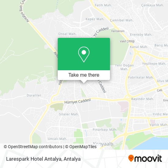 Larespark Hotel Antalya map