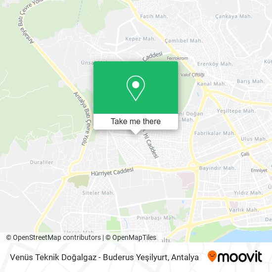 Venüs Teknik Doğalgaz - Buderus Yeşilyurt map