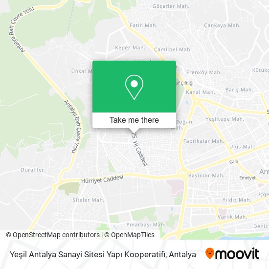 Yeşil Antalya Sanayi Sitesi Yapı Kooperatifi map