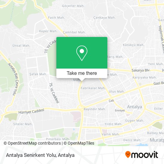 Antalya Senirkent Yolu map