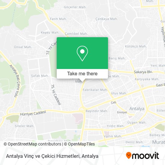 Antalya Vinç ve Çekici Hizmetleri map