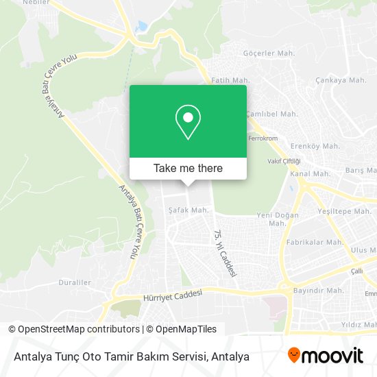 Antalya Tunç Oto Tamir Bakım Servisi map