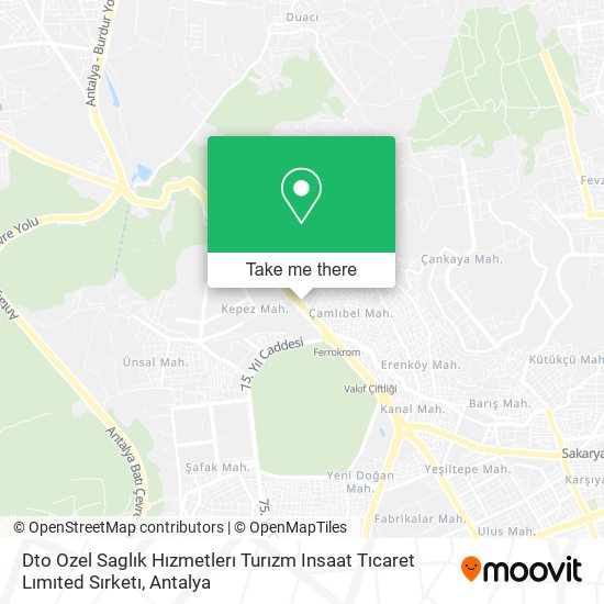 Dto Ozel Saglık Hızmetlerı Turızm Insaat Tıcaret Lımıted Sırketı map