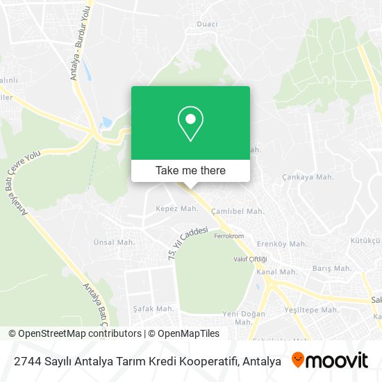2744 Sayılı Antalya Tarım Kredi Kooperatifi map