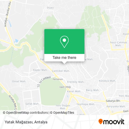 Yatak Mağazası map