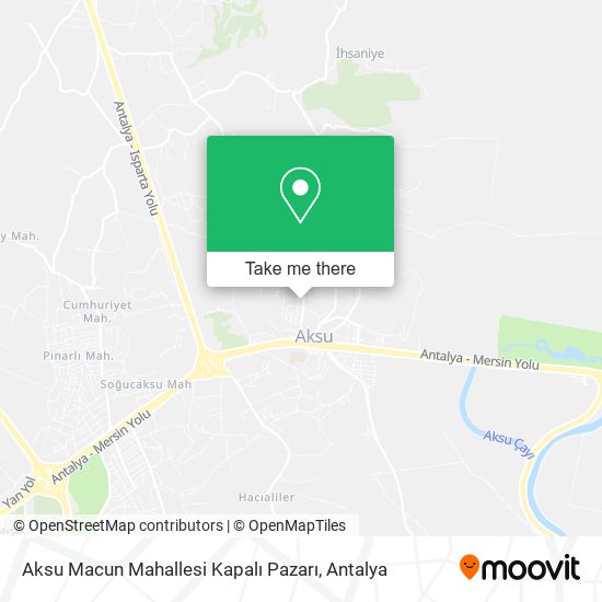 Aksu Macun Mahallesi Kapalı Pazarı map