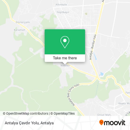 Antalya Çavdır Yolu map