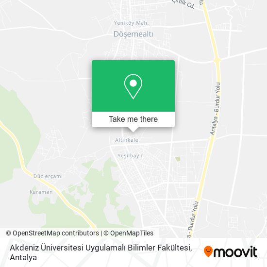 Akdeniz Üniversitesi Uygulamalı Bilimler Fakültesi map