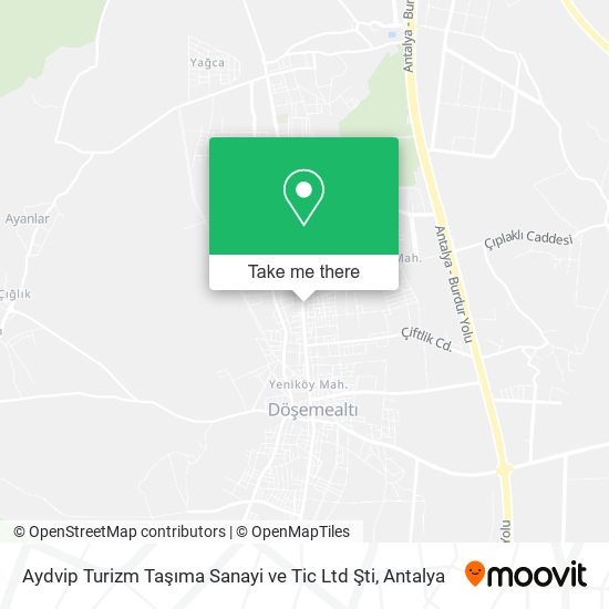 Aydvip Turizm Taşıma Sanayi ve Tic Ltd Şti map