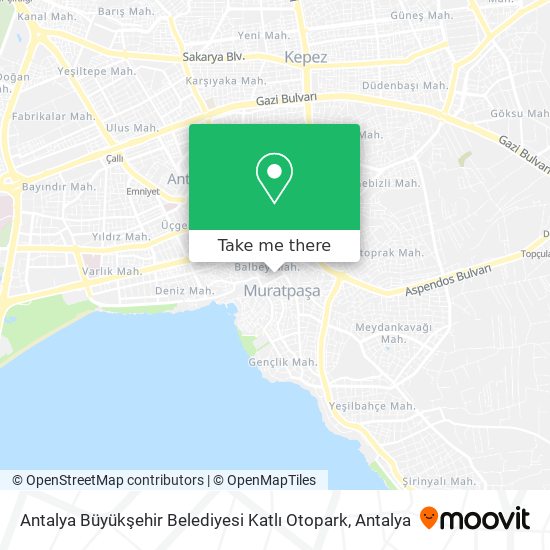 Antalya Büyükşehir Belediyesi Katlı Otopark map