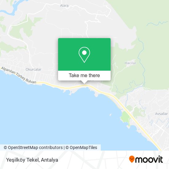 Yeşilköy Tekel map
