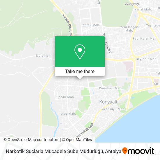Narkotik Suçlarla Mücadele Şube Müdürlüğü map