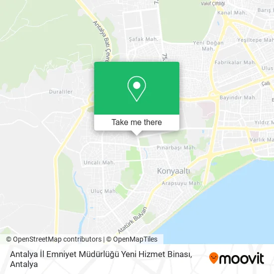 Antalya İl Emniyet Müdürlüğü Yeni Hizmet Binası map