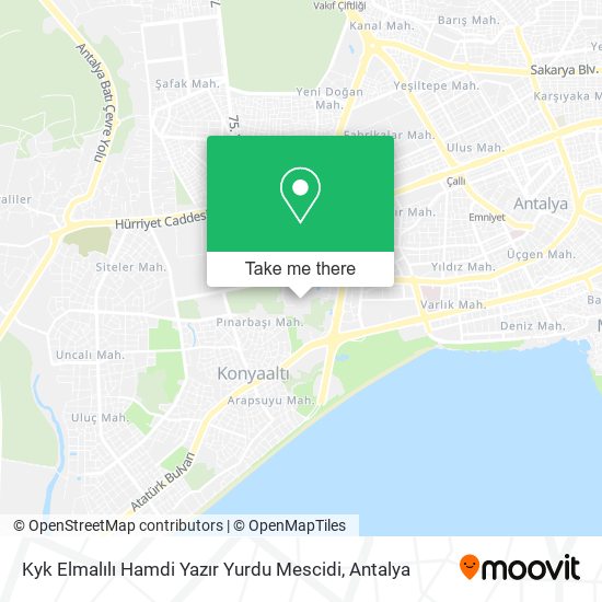 Kyk Elmalılı Hamdi Yazır Yurdu Mescidi map